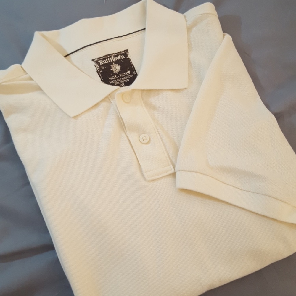 RUFF HEWN Men's s Polo Shirt Ivory Color Size XL